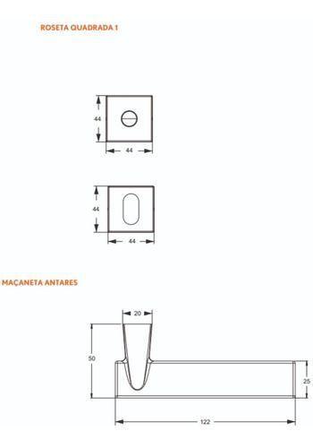 Imagem de Fechadura Stam Preto Fosco 3000 Externa Roseta Quadrada 40mm