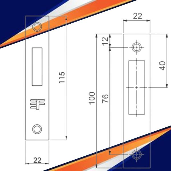 Imagem de Fechadura Tetra 3f Auxiliar 422 Portão De Ferro Inox (par)