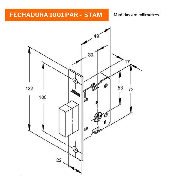 Imagem de Fechadura Trava de Segurança 1001 Par Stam c/ 4 Chaves Tetra