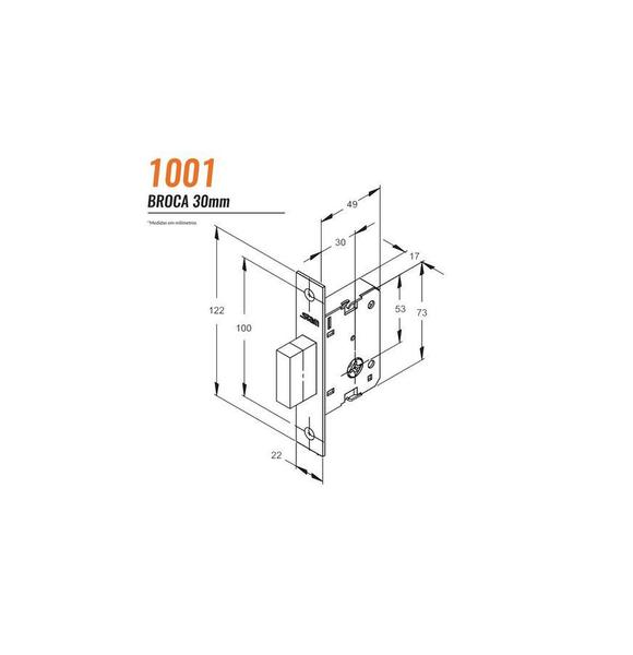 Imagem de Fechadura trava de segurança tetra chave stam 1001 cromada 30mm reforçada