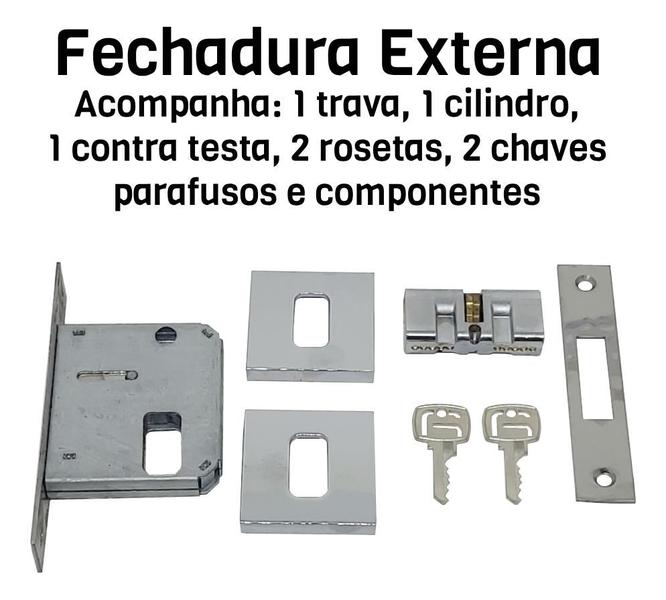 Imagem de Fechadura Trava Para Porta De Correr Externa Cromada Pado