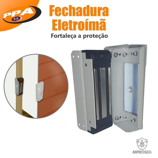 Imagem de Fechadura trava porta com sensor p200 ppa eletroima força tração 200kg