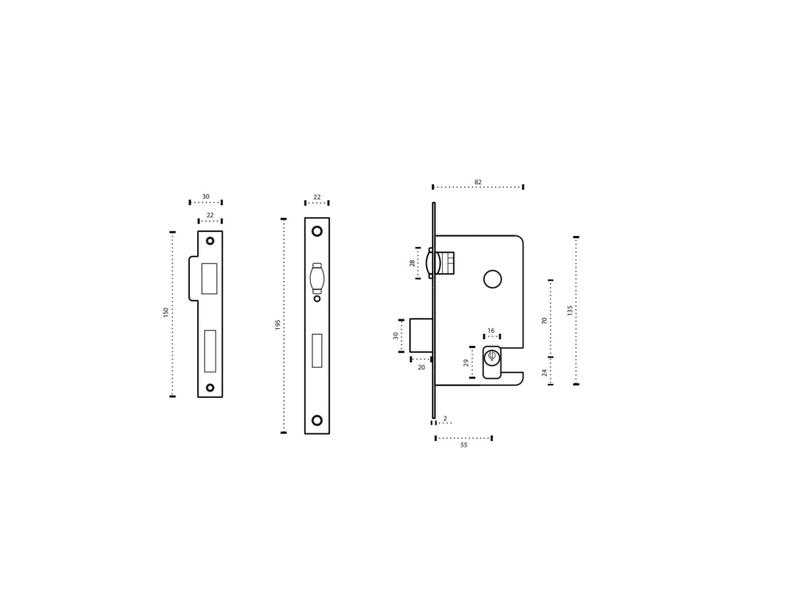 Imagem de Fechadura Trinco Rolete Externa Lockwell Porta Pivotante 55m