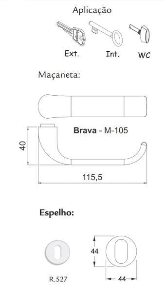 Imagem de Fechadura wc banheiro preto roseta redonda brava haga 9188b