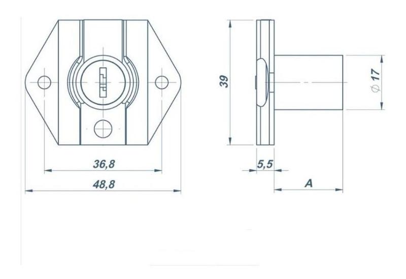 Imagem de Fechaduras 31mm Para Gaveta Móveis Armário + Batente 1 Peça