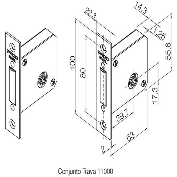 Imagem de Fechaduras Externa Pado Trava Tetra Par 11500 RQ2 EPT