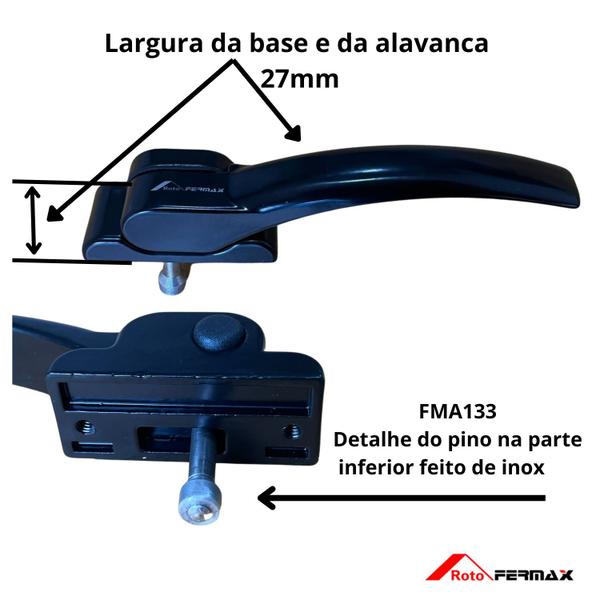 Imagem de Fecho alavanca janela maxim ar pele de vidro FMA133 Preto