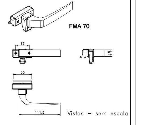 Imagem de Fecho Alavanca Maxim Ar Alumínio Linha Suprema Fermax Cinza