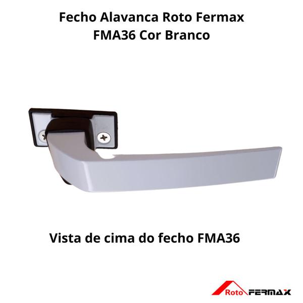 Imagem de Fecho alavanca para janela basculante alumínio branco FMA36