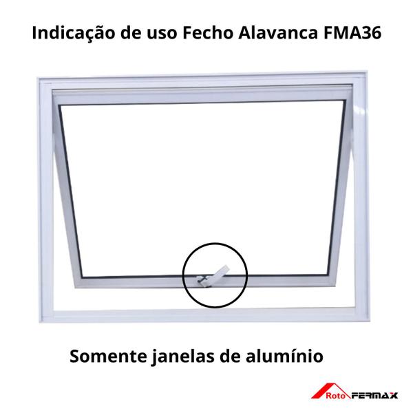 Imagem de Fecho alavanca para janela basculante alumínio branco FMA36