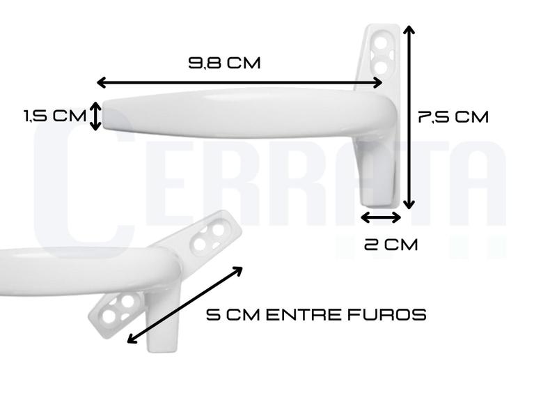 Imagem de Fecho Alavanca Para Janela Basculante E Maxim Ar Kit 10 Unidades Abre a Direita Cerrata