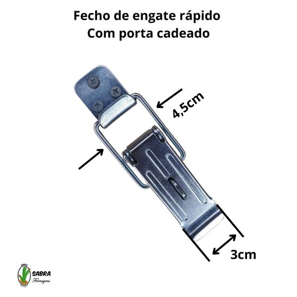 Imagem de Fecho de engate rápido de aço com cadeado de latão 30mm