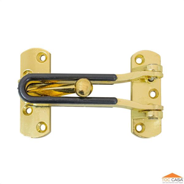 Imagem de Fecho De Segurança Trifor Porta Em Aço Inox Dourado Kit 10un