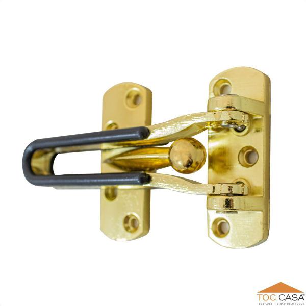 Imagem de Fecho De Segurança Trifor Porta Em Aço Inox Dourado Kit 10un