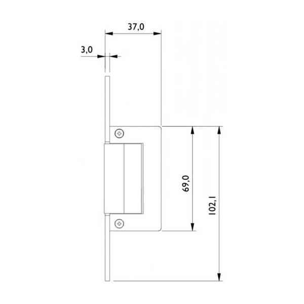 Imagem de Fecho Elétrico Curto HDL Ajustável Para Porta FEC-91 CA