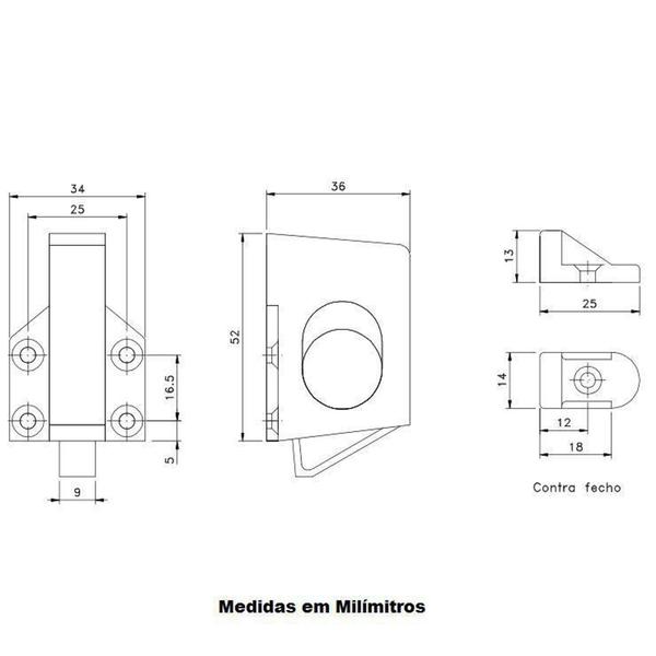 Imagem de Fecho Gatilho Natural para Maxim-Ar de Madeira - Fermax