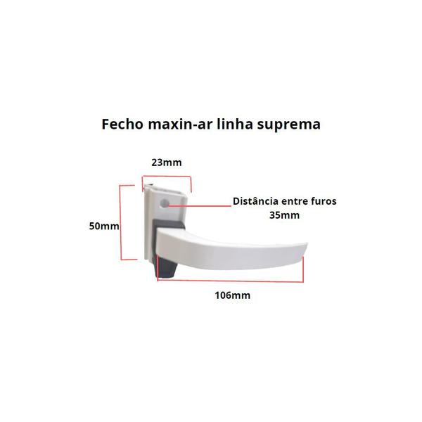 Fecho maxim-ar puxador alavanca aluminio fosco linha suprema - VCB Imagem de Fecho maxim-ar puxador alavanca aluminio fosco linha suprema