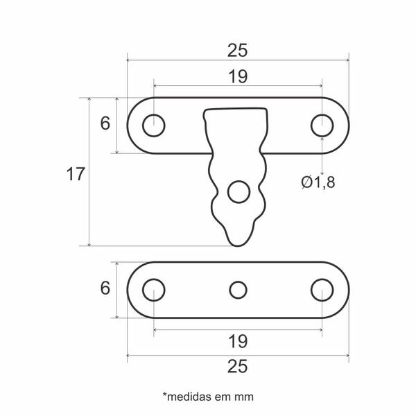 Imagem de Fecho Metalico Mini para Artesanato em MDF e Madeira - Kit com 50 un