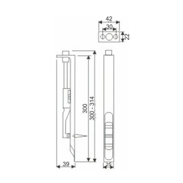 Imagem de Fecho para Portas 6" Inox Polido - Geris