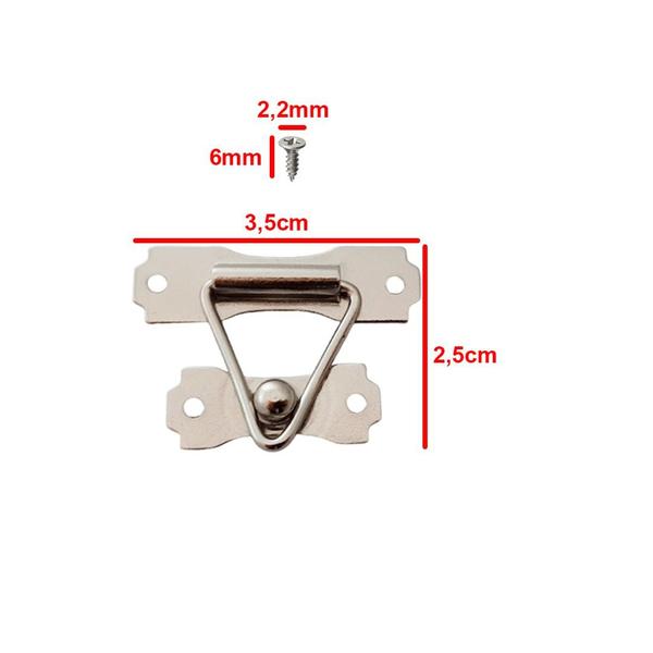 Imagem de Fecho Simples com Parafuso para Caixa Niquel Prata