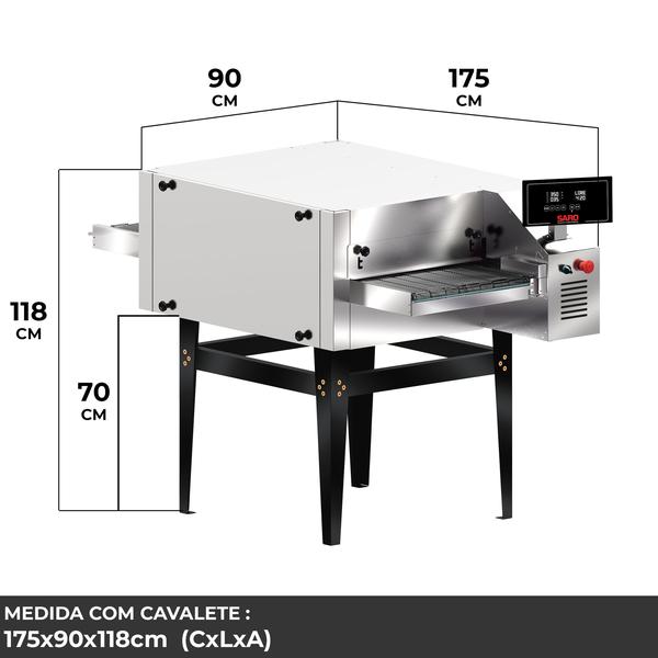 Imagem de FEI50GLP Assador Industrial em esteira para pizzas de 50cm a gás GLP