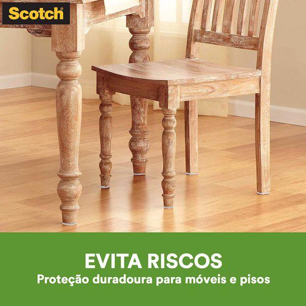 Feltro Adesivo Cadeira Sofa Quadrado M 25MM com 12 SCOTCH 3M Imagem de Feltro Adesivo Cadeira Sofa Quadrado M 25MM com 12 SCOTCH 3M
