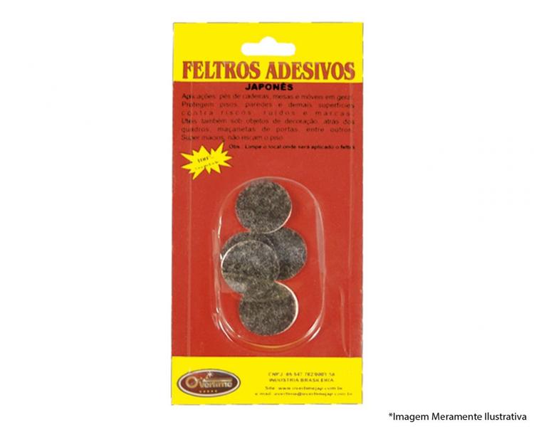 Imagem de Feltro Adesivo Japones Diam 25Mm 8Pcs Blister c/12pcs