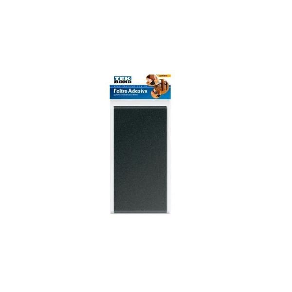 Imagem de Feltro adesivo retangular preto 200x100mm com 1 unidade - TEKBOND (23901020000)