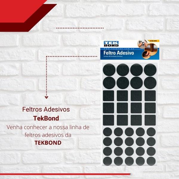 Feltro Adesivo Tek Bond Sortidos Preto com 40 Unidades - TEKBOND Imagem de Feltro Adesivo Tek Bond Sortidos Preto com 40 Unidades
