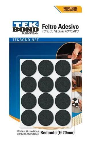 Imagem de Feltro redondo 20mm preto cartela com 24 un ref 23701002000 tekbond