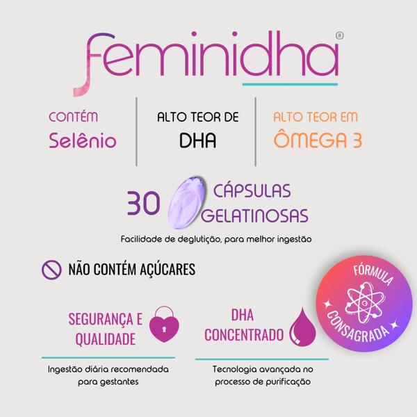 Imagem de Feminidha Suplemento Vitamínico para Gestantes - 30 cápsulas - Mássime