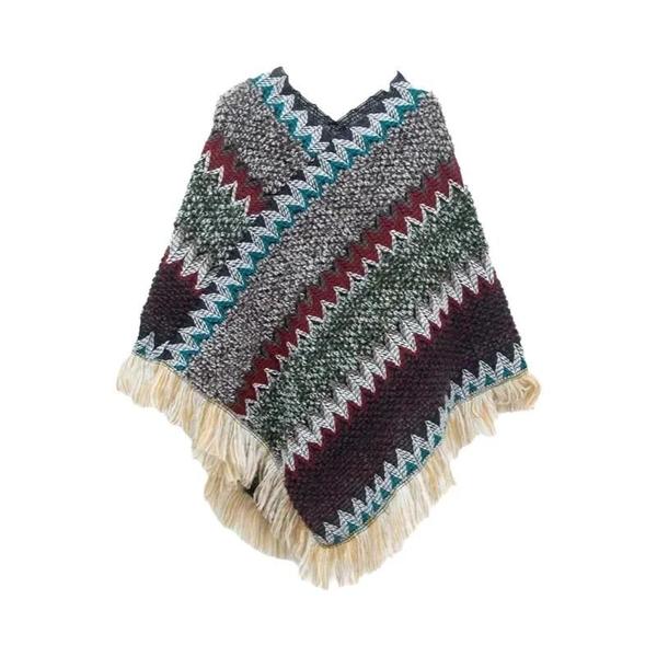 Feminino Inverno Macio Malha Listra Borla Cardigan Capa Poncho Capa Xale Étnico Casaco - o... Feminino Inverno Macio Malha Listra Borla Cardigan Capa Poncho Capa Xale Étnico Casaco - o...