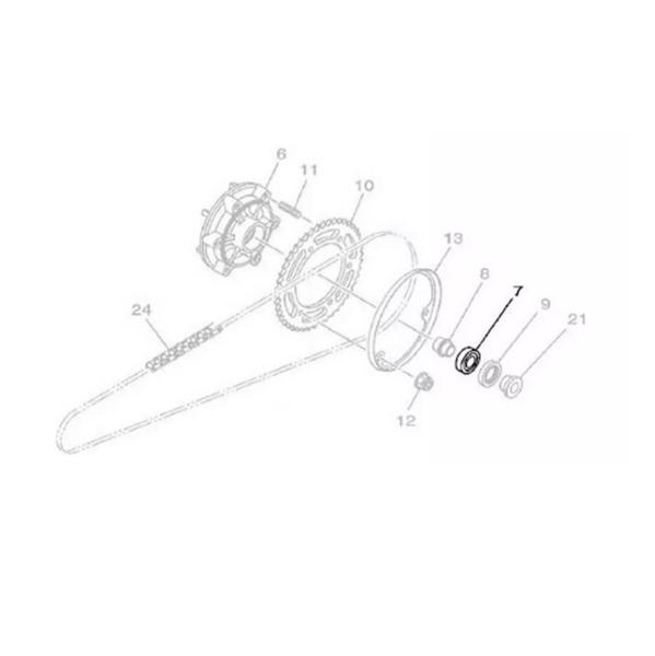 Imagem de Fer 250 Rolamento Esquerdo Roda Traseira Yamaha Genuíno