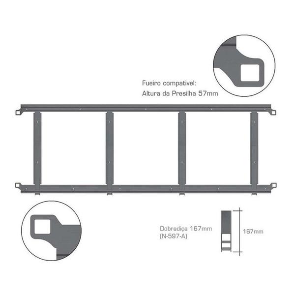 Imagem de Ferragem Traseira Superior Noma Modelo 1003x2445mm