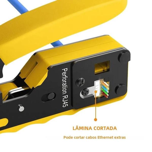 Imagem de Ferramenta de Crimpar RJ45 Multifuncional para Cabos de Rede Cat5, Cat6 e Cat7