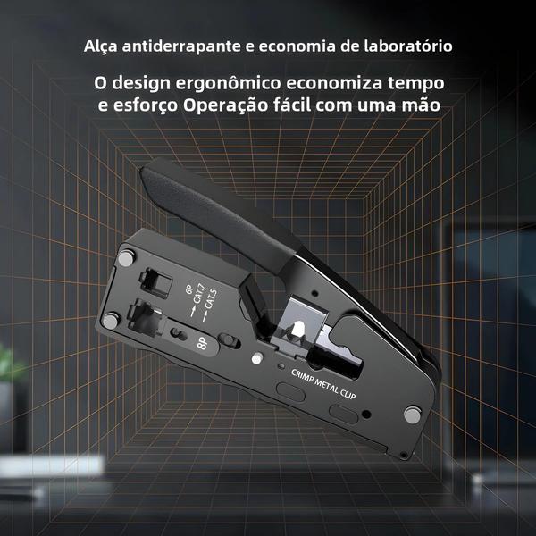 Imagem de Ferramenta de Crimpar RJ45 Universal - CAT5, CAT6 e CAT7 - Passagem de Rede EZ