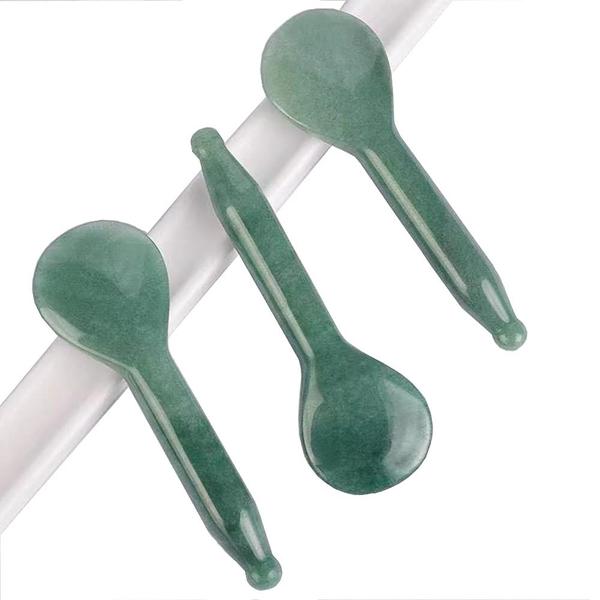 Imagem de Ferramenta de massagem Gua Sha TOP SEWING Jade 100% verde natural