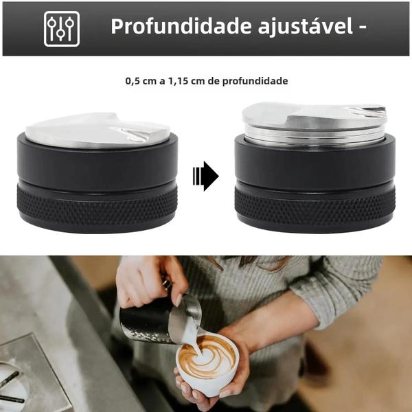 Imagem de Ferramenta Niveladora de Café Expresso Ajustável para Porta-Filtro - Distribuição Uniforme