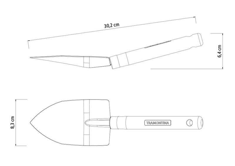 Imagem de Ferramenta Para Jardinagem Tramontina Pazinha Larga Para Vasos Em Aço Com Cabo De Madeira