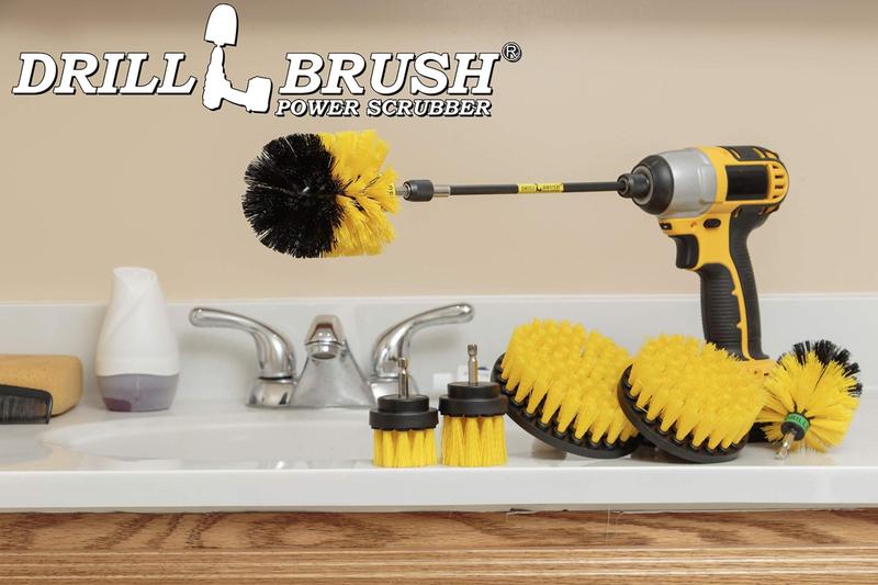 Imagem de Ferramentas de limpeza Drillbrush Ultimate Yellow para banheiro