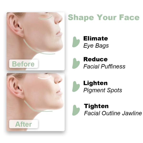 Imagem de Ferramentas faciais Gua Sha BLHLA para cuidados com a pele, massagem, pedra de jade