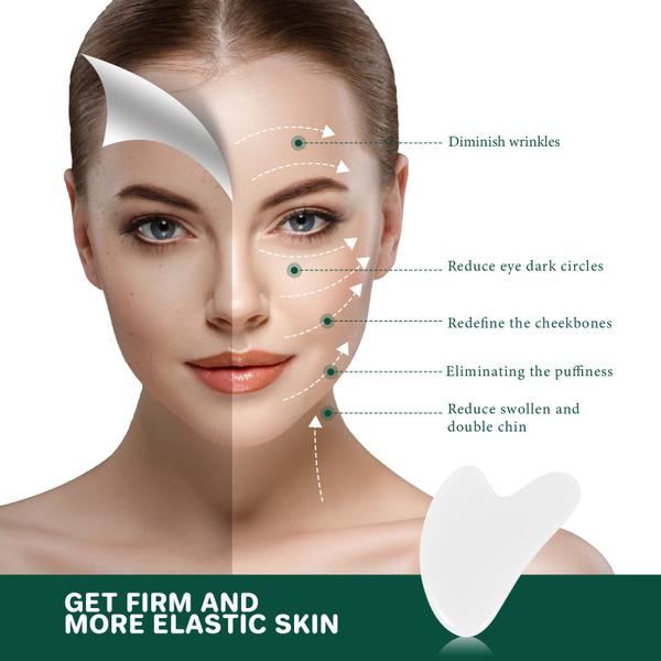 Imagem de Ferramentas faciais Gua Sha Ferramenta de massagem GUKOY GuaSha White Jade