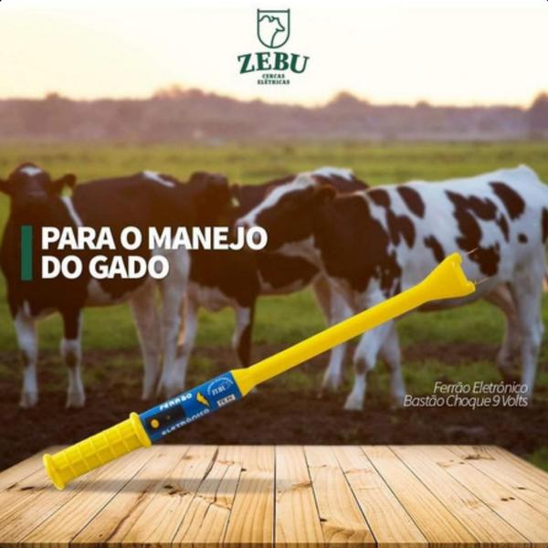 Imagem de Ferrão Choque Animais Bastão Picana Elétrica Gado 65cm - ZEBU