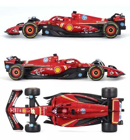 Imagem de Ferrari F-1 Sf24 com Piloto Charles Leclerc 16 Burago 1/43