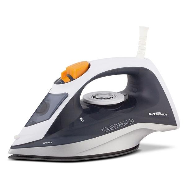 Ferro a Vapor Britânia Base Antiaderente Branco e Cinza BFV2000B 127 Volts - Britania Ferro a Vapor Britânia Base Antiaderente Branco e Cinza BFV2000B 127 Volts - Britania