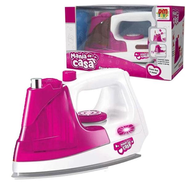 Imagem de Ferro de Passar Rosa Luz e Som Mania de Casa 6670 - DMTOYS