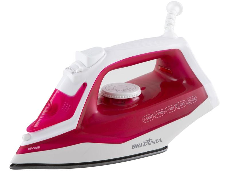 Ferro de Passar Roupa a Vapor Britânia BFV201R - Rosa Ferro de Passar Roupa a Vapor Britânia BFV201R - Rosa
