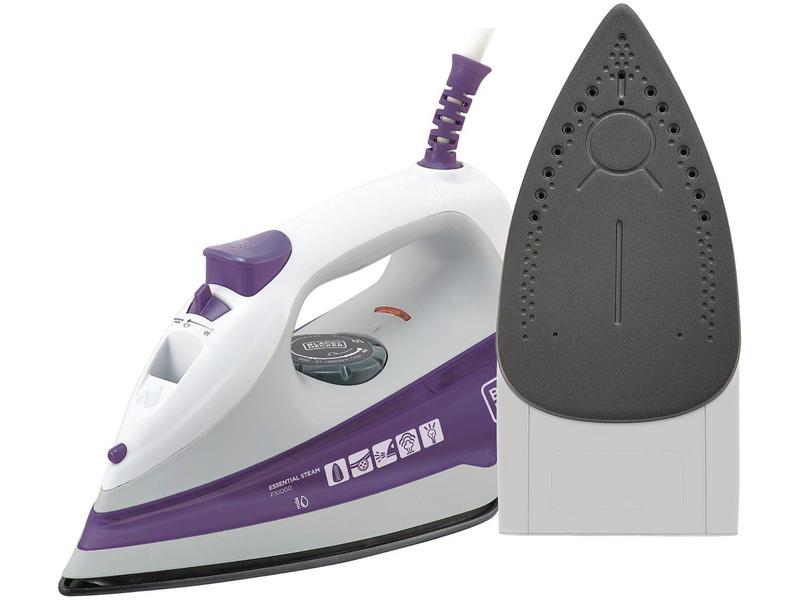 Ferro de Passar Roupa a Vapor e a Seco Black + Decker Essential Steam FX1000 Branco e Roxo