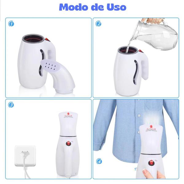 Imagem de Ferro de Passar Roupa no Cabide Vaporizador De Roupas Portátil 110V com Escova Ideal para Lojas Viagens 800W