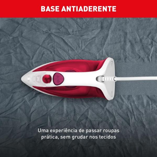 Imagem de Ferro De Passar Roupas A Vapor Arno Essentialgliss Base Antiaderente Fmq Cor Bordô